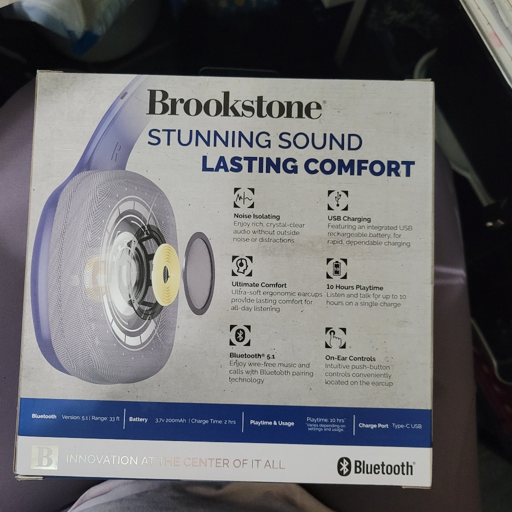NIB Brookstone True Sonic Wireless Headphones - Picture 2 of 3